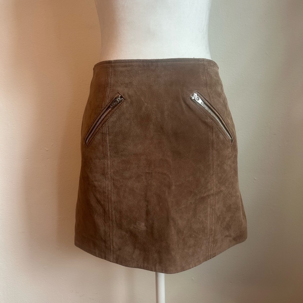 Blank NYC Tan Suede Mini Skirt